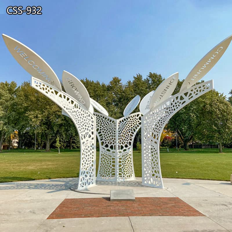 Outdoor sculptures and tree structures