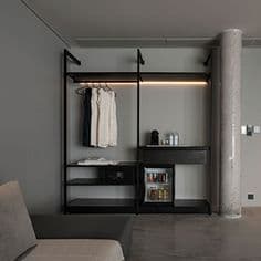 Luggage racks and wardrobes